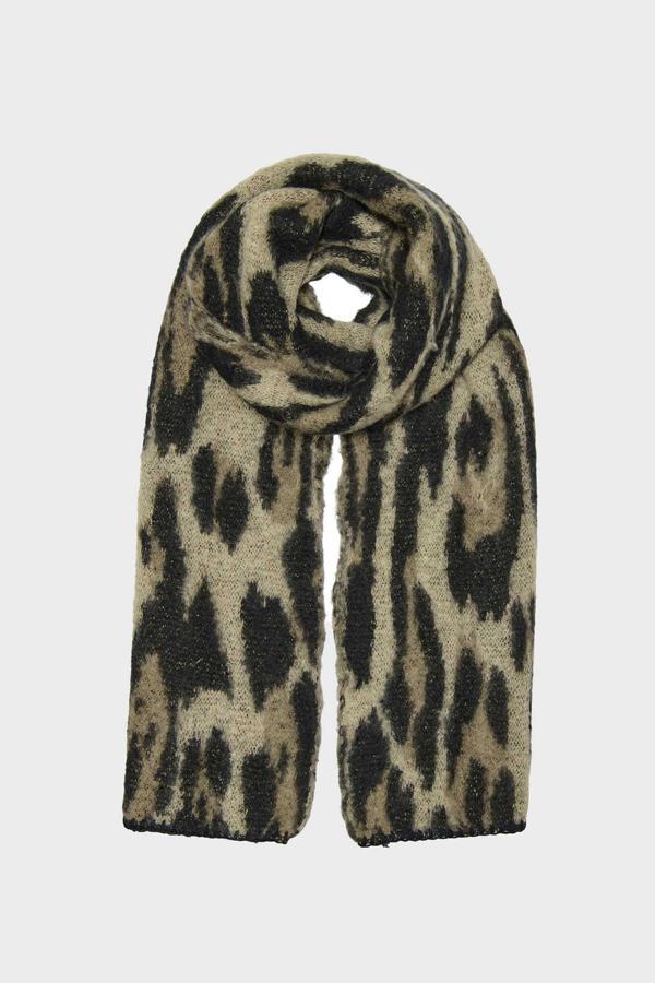 Only Kadın Desenli Yumuşak Dokulu Örme Atkı 15350197 Bej - Image 1