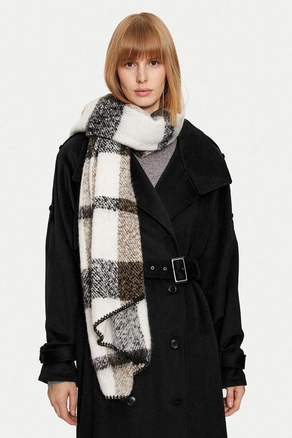 Only Kadın Onllıma Desenli Yumuşak Dokulu Atkı 15297979 Siyah - Image 1