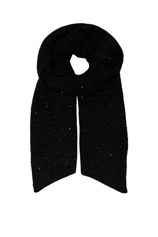 Only Kadın Onlsola Simli ve Pul Detaylı Yün Atkı 15349813 Siyah - Image 1