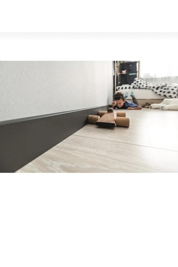 By İstanbul 5 Adet (12,5Mt ) 8 Cm Antrasit Gri Düz Model Laminat Parke Süpürgelik Modeli Finiş Folyo Kaplama - Image 1