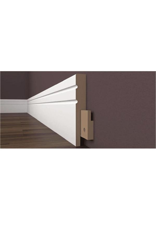 By İstanbul Lake Pvc Kaplama Saten Beyaz 10 Cm Parke Süpürgelik 10 Adet 25 Mt K2 - Image 1