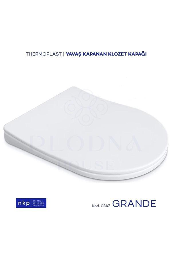 Plodna House D-Form Universal Kemer Grande Yavaş Kapanan Klozet Kapağı Tak Çıkart Özellikli - Image 1