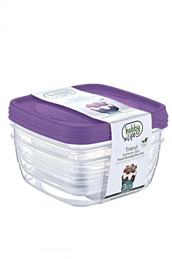 Plodna House Kare Trend Saklama Kabı Seti – 3 X 1,5 L Mikrodalga Fırında Kullanılabilir - Image 1