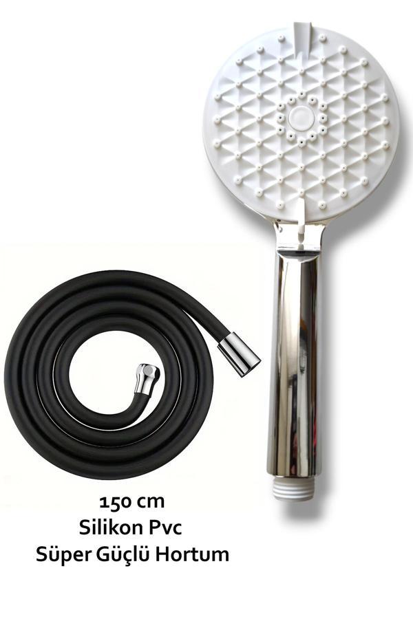 Plodna House Dmt Duş Seti Duş Başlığı Ve 150 Cm Siyah Silikon Güçlendirilmiş Hortum - Image 1