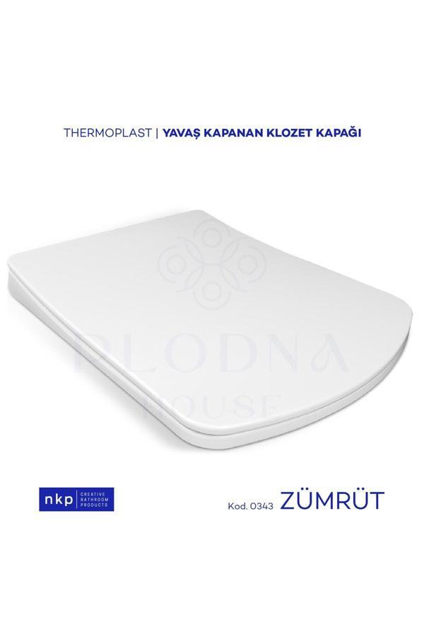 Plodna House Zümrüt Kare Yavaş Kapanan Klozet Kapağı Üstten Sıkmalı Menteşeli - Image 1