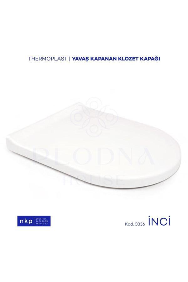 Plodna House Inci D-Form Yavaş Kapanan Klozet Kapağı Üstten Sıkmalı Menteşeli - Image 1