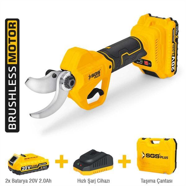SGS 5555 Akülü Bağ Budama Makası 20V 2×2.0Ah Kömürsüz Motor Profesyonel Budama Makinesi - Image 1