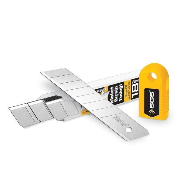SGS 164 Geniş Maket Bıçağı Yedeği 18 mm 10’lu Yedek Bıçak Paketi - 100 Ad Yedek Uç - Image 1