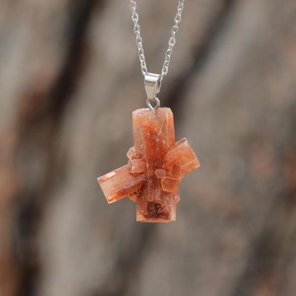 Aragont Taşı Çelik Kolye Ucu - Image 1