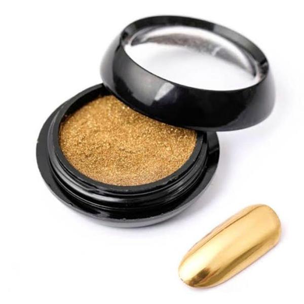Renkli krom tırnak tozu - ayna efekti Altın - Image 1
