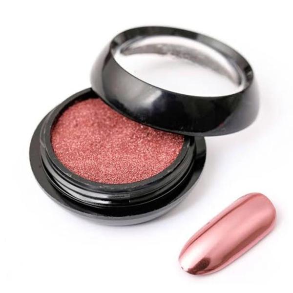 Renkli krom tırnak tozu - ayna efekti Pembe - Image 1