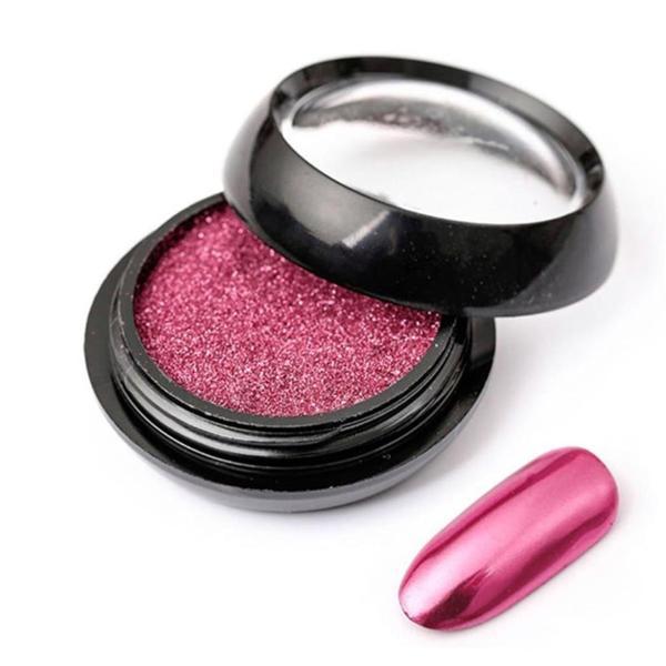 Renkli krom tırnak tozu - ayna efekti Kırmızı - Image 1