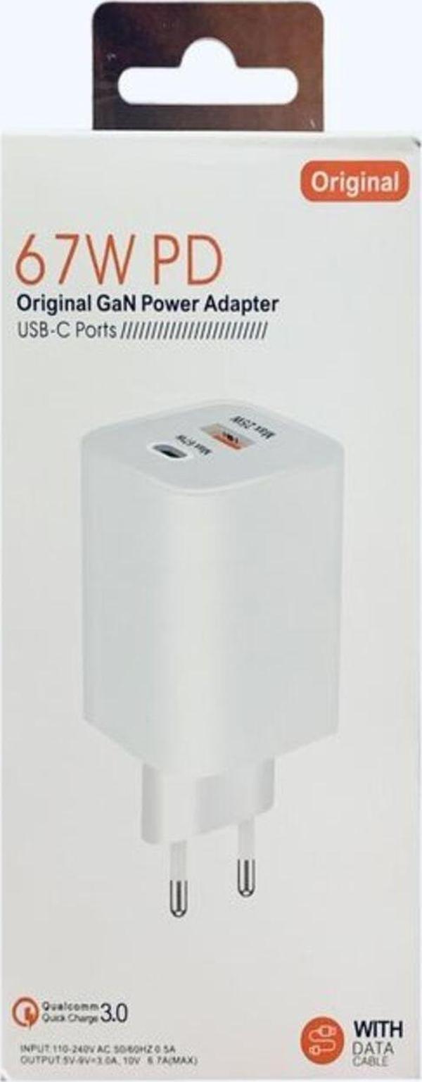 BAYINDIRELEKTRONİK 3.nesil 67W PD USB + USB C Çok Çıkışlı GaN Süper Hızlı Şarj Aleti Adaptörü - Image 1