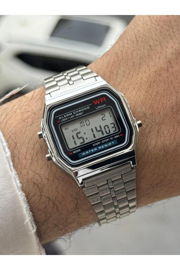 Captiva Dijital Su Geçirmez Retro Çelik Kol Saati - Image 1