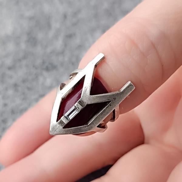 Zirkon Taşlı Kadın Tırnak Yüzük Gümüş Kaplama Ayarlanabilir El Yapımı Tırnak Yüzük - Image 1