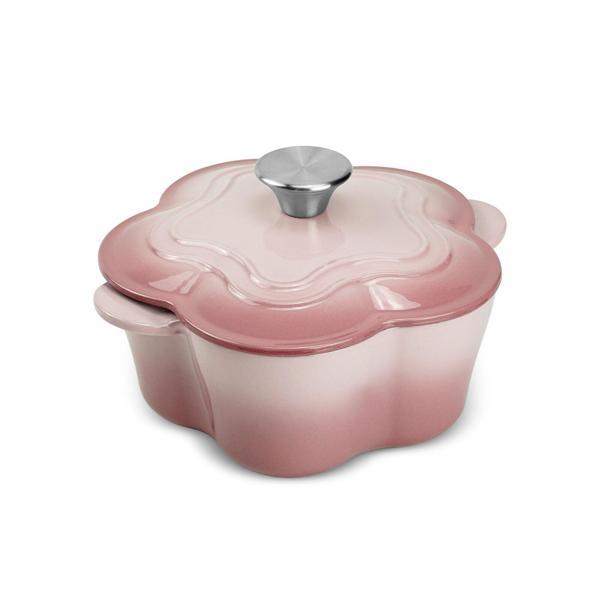 Karaca Flower Demir Döküm Tencere Pembe 20 cm - Image 1