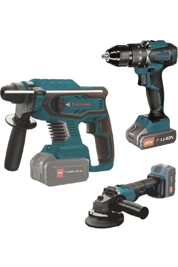 Catpower 4130 Akülü Vidalama Kırıcı Taşlama 3 Makina 3 Akülü - Image 1