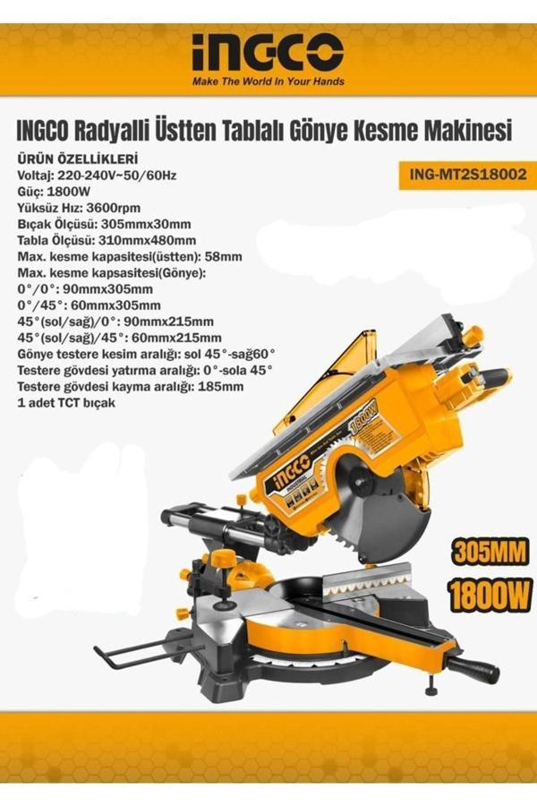 İngco Radyalli Üstten Tablalı Gönye Kesme Makinası 305 Mm - Image 1