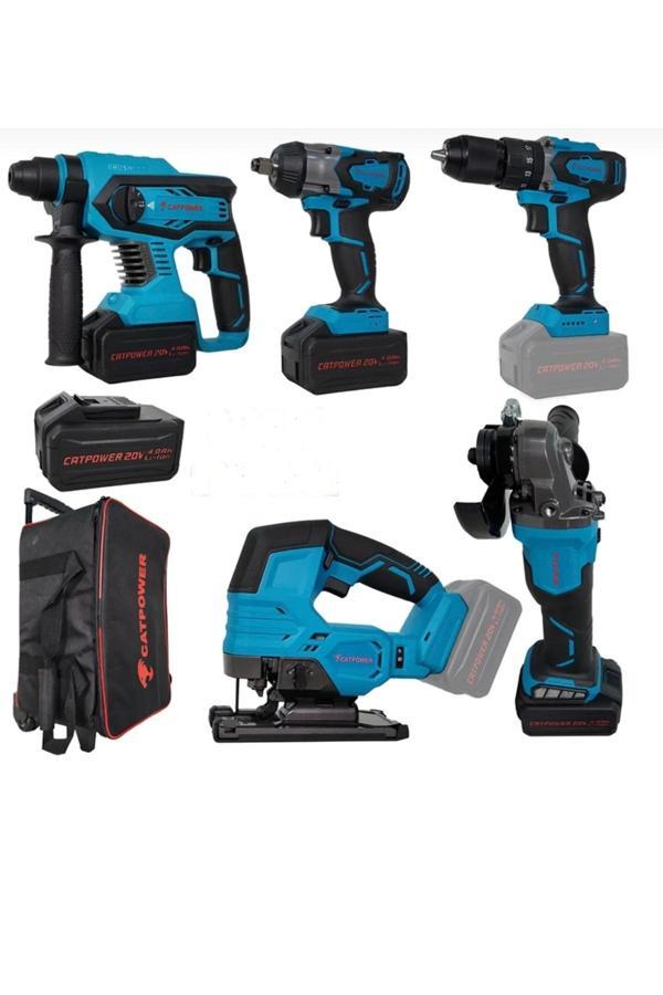 Catpower 4150 Akülü 5'Li Alet Seti (Kömürsüz Motor) 3Ad. A.0Ah Akü - Image 1