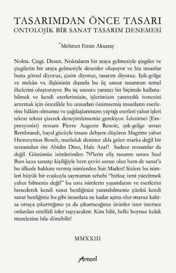 Tasarımdan Önce Tasarı - Ontolojik Bir Sanat Tasarım Denemesi - Armoni - Image 1