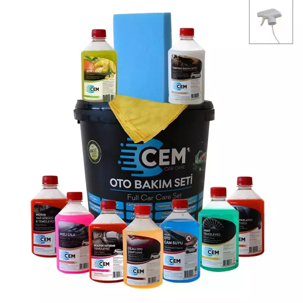 12 Parça Full Oto Bakım Seti Araç Temizlik Seti - Image 1