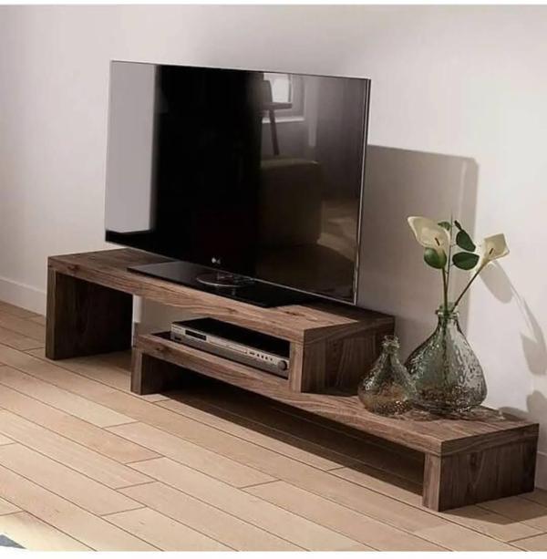 Umutpark masif ahşap çam panel iki katlı eski tv ünitesi. - Image 1