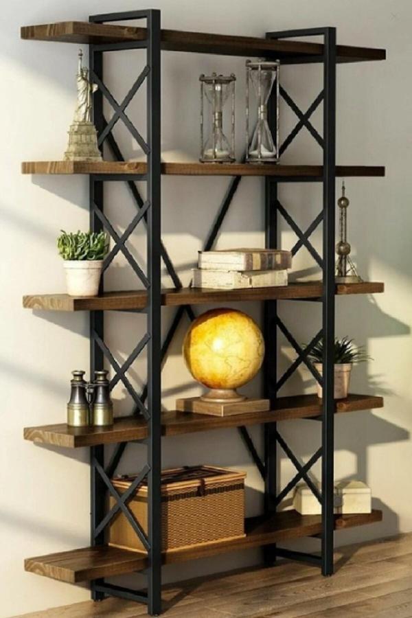 Umutpark metal ahşap 5 katlı kitaplık. - Image 1