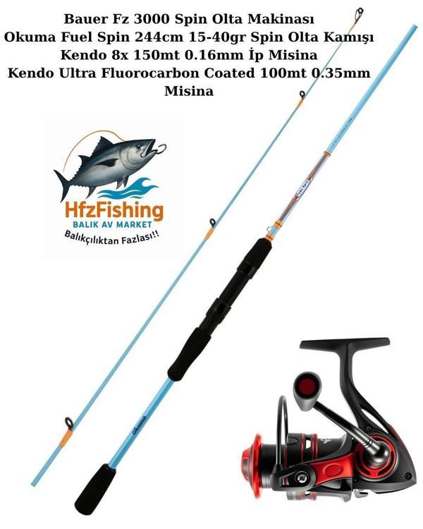 Bauer FZ 3000 - Okuma Fuel Spin 244cm Spin Olta Takımı - Image 1
