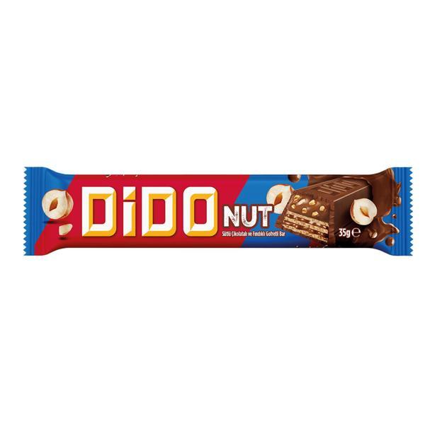 DİDO NUT - Sütlü Çikolatalı ve Fındıklı Gofretli Bar - 35 gram - 24 Adet - Image 1