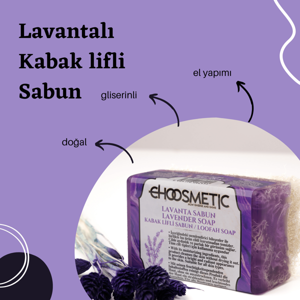 CHOOSMETİC Doğal Lavantalı Kabak Lifli Sabun | Arındırıcı & Ferahlatıcı | 120 gr - Image 1