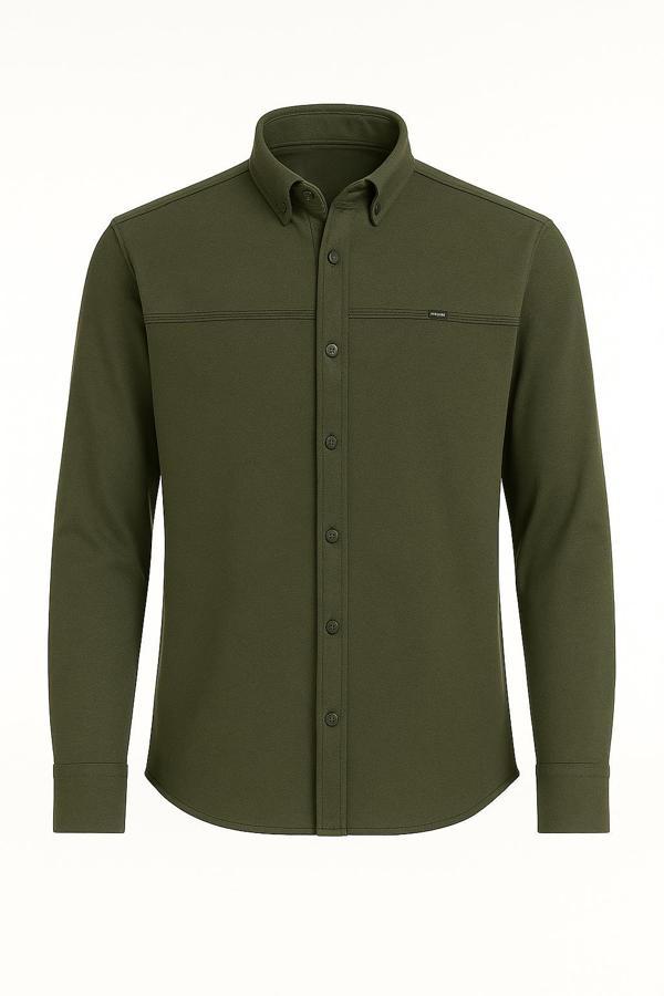 Yxc Uzun Kol Slim Fit Erkek Örme Gömlek - 7437 - Image 1