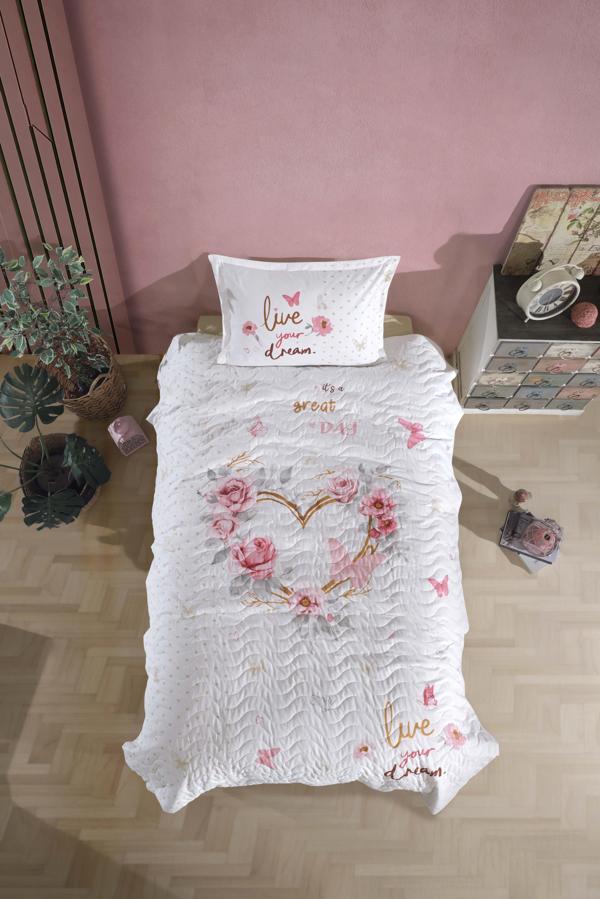 Clasy %100 Pamuk Dört Mevsim Set Tek Kişilik Dream V1 Bej - Image 1