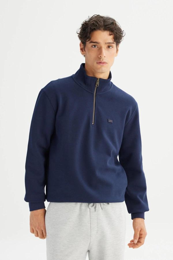 Lee Erkek Pike Interlock Half Zip Sweatshirt L2520312411 - Image 1