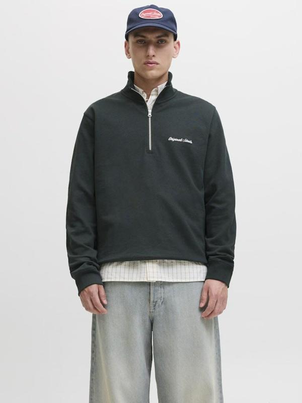 Jack Jones Norrebro Fermuarlı Yaka Relax Fit Erkek Sweat 12282899 - Image 1