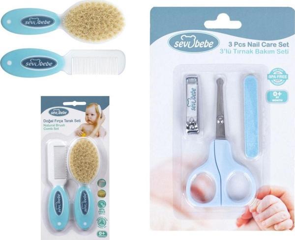 Sevi Bebe Bakım Seti (doğal Fırça Tarak+tırnak Makası Seti) - Image 1