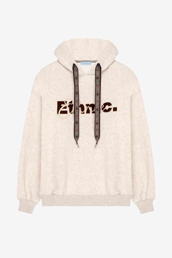 Quzu Kapüşonlu Kordon Detaylı Kadın Sweatshirt - Image 1