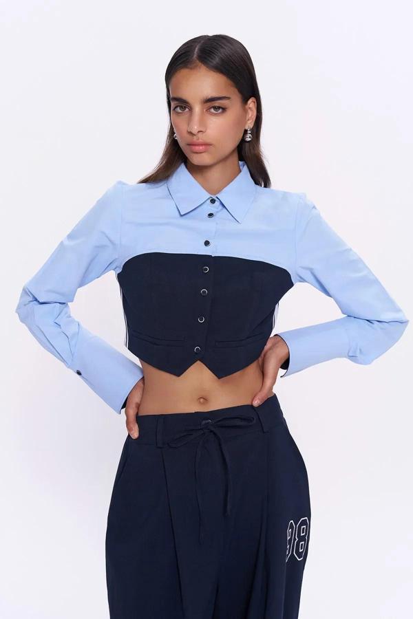 Quzu Gömlek Detaylı Bluz - Image 1