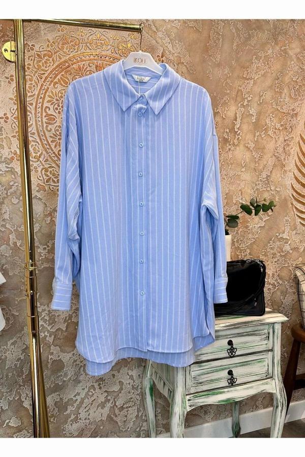 Quzu Oversize Kadın Gömlek 25YGML00477 - Image 1