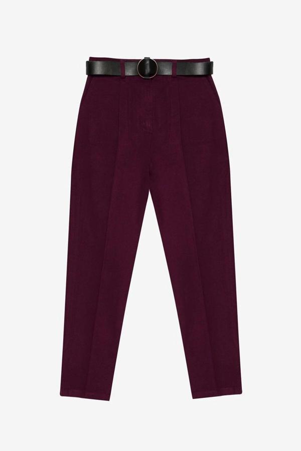 Quzu Beli Kemerli Kadın Pantolon - Image 1