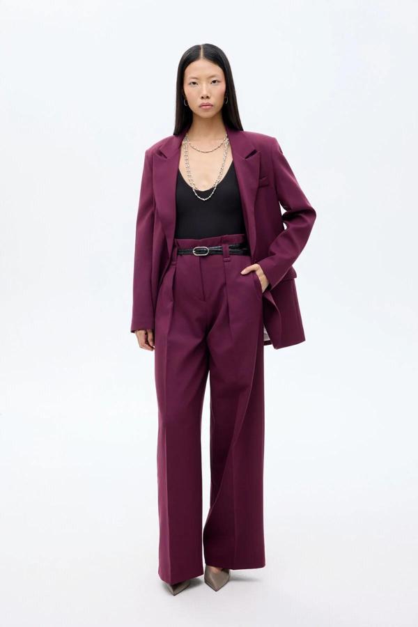 Quzu Kemer Detaylı Kadın Pantolon - Image 1