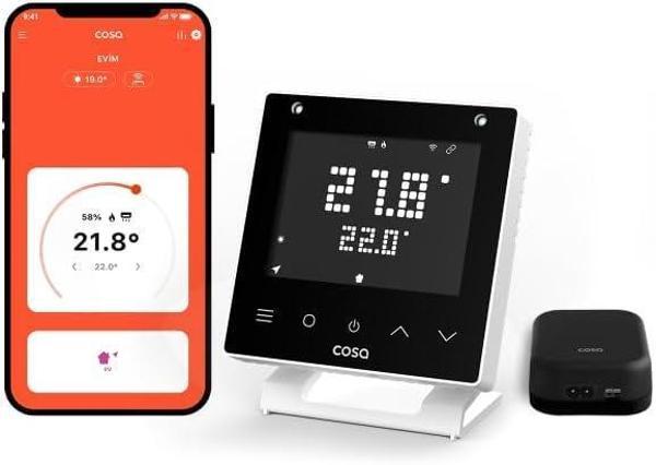Cosa Akıllı Oda Termostatı Kablosuz Kombi ve Klima Kontrolü v5 - Beyaz - Image 1