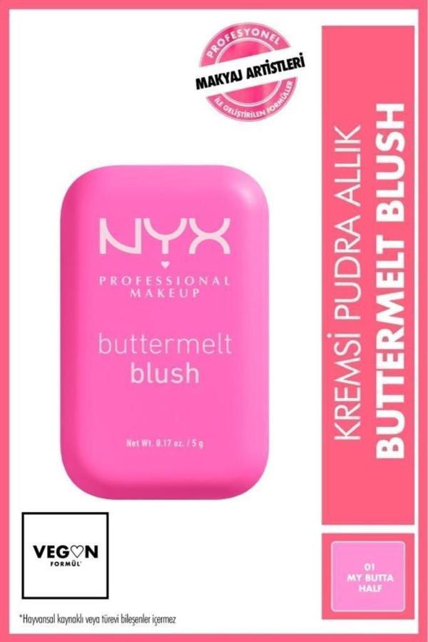 NYX Professional Makeup Buttermelt Blush Kremsi Pembe Pudra Allık - 01 My Butta Half - Image 1
