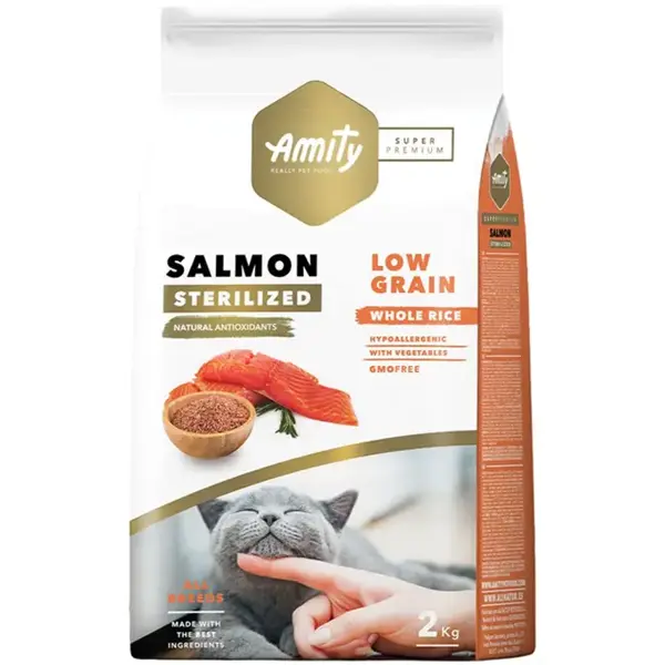 Amity Süper Premium Düşük Tahıllı Kısırlaştırılmış Somon Balıklı Kedi Maması 2 Kg - Image 1