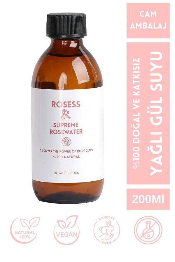 Rosess Saf Gül Suyu 200 Ml | Gül Mayası Yüz Toniği, Ferahlatıcı Ve Nemlendirici - Image 1