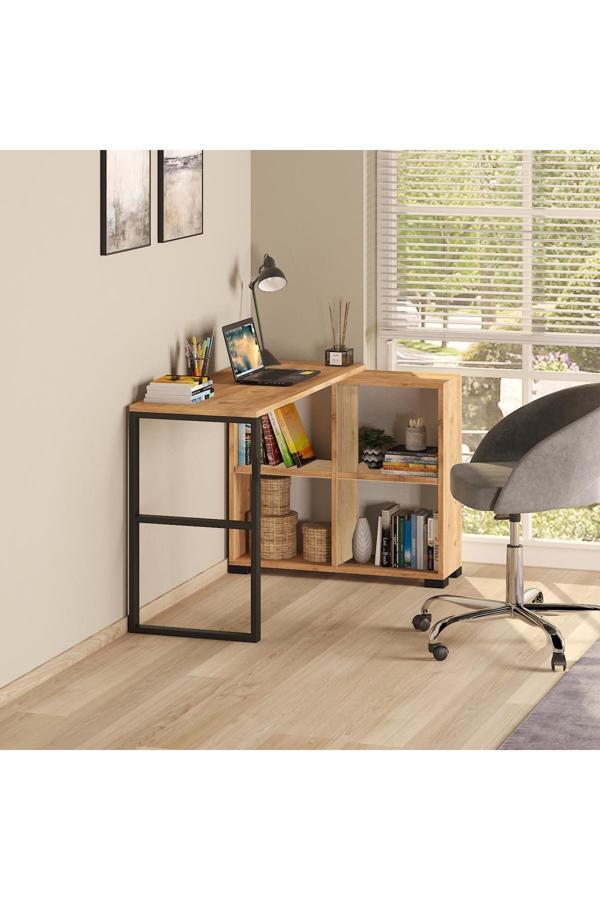 Oskar Katlanir L Çalisma Masası-Bilgisayar Masası-ÇİFTYÖNLÜ - Image 1