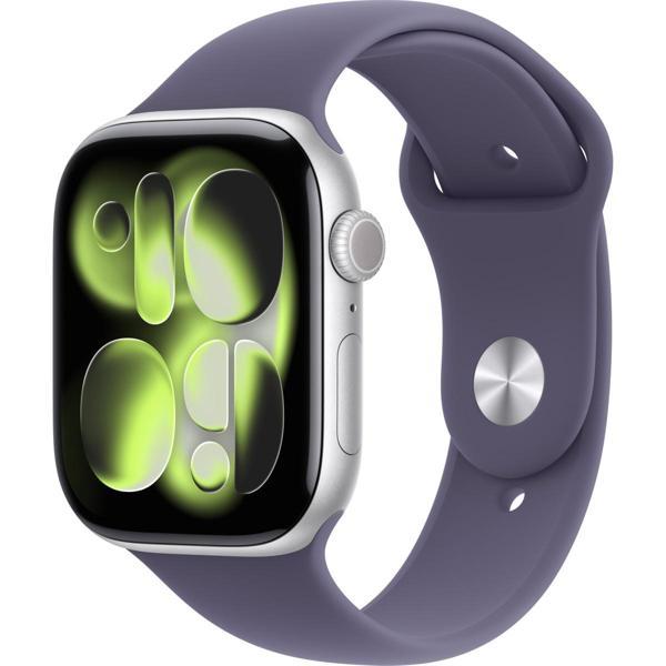 Apple Watch Series 11 Gps, 46 mm Gümüş rengi Alüminyum kasa ve Sis moru Spor kordon - M/l - Image 1