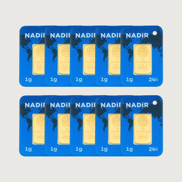 AgaKulche 24 Ayar 10 Adet 1 gr 995 Nadir Külçe Altın - Image 1