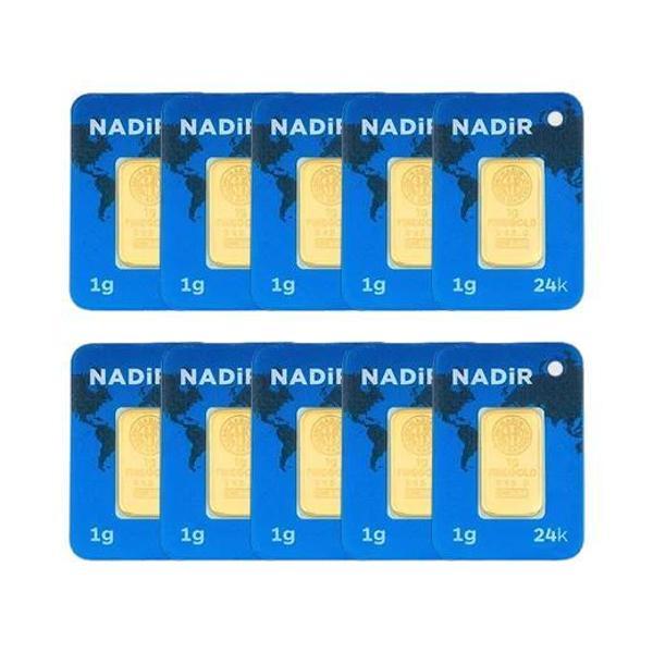 AgaKulche 24 Ayar 10 Adet 1 gr 995 Nadir Külçe Altın - Image 1