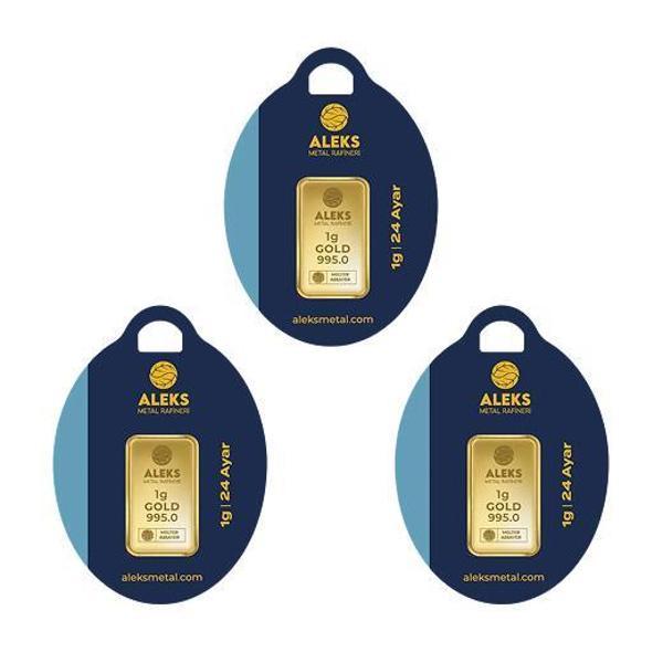 AgaKulche 24 Ayar 3 Adet 1 gr 995 AMR Külçe Altın - Image 1