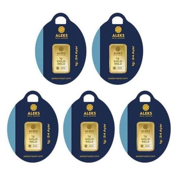 AgaKulche 24 Ayar 5 Adet 1 gr 995 AMR Külçe Altın - Image 1